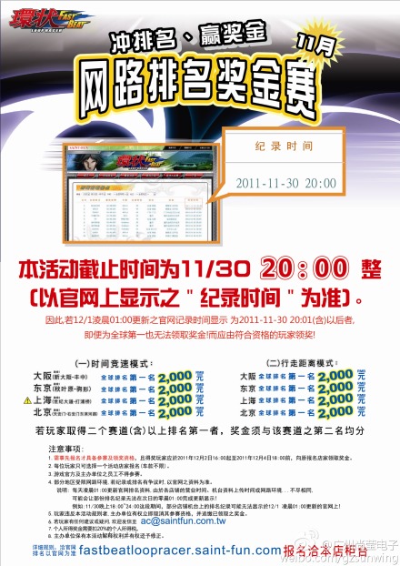 “环状赛车网络排名奖金赛”今日截止报名