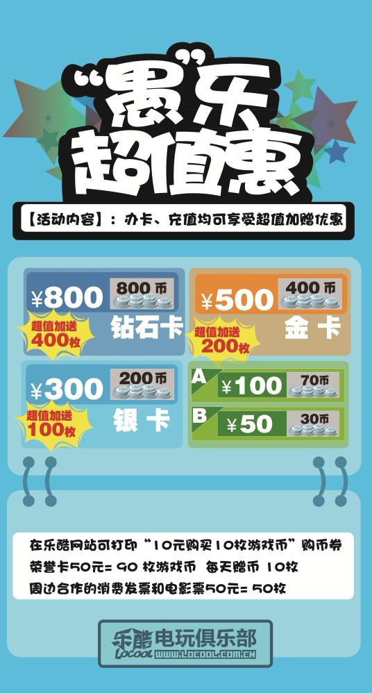 乐酷电玩俱乐部“愚乐超值惠”活动