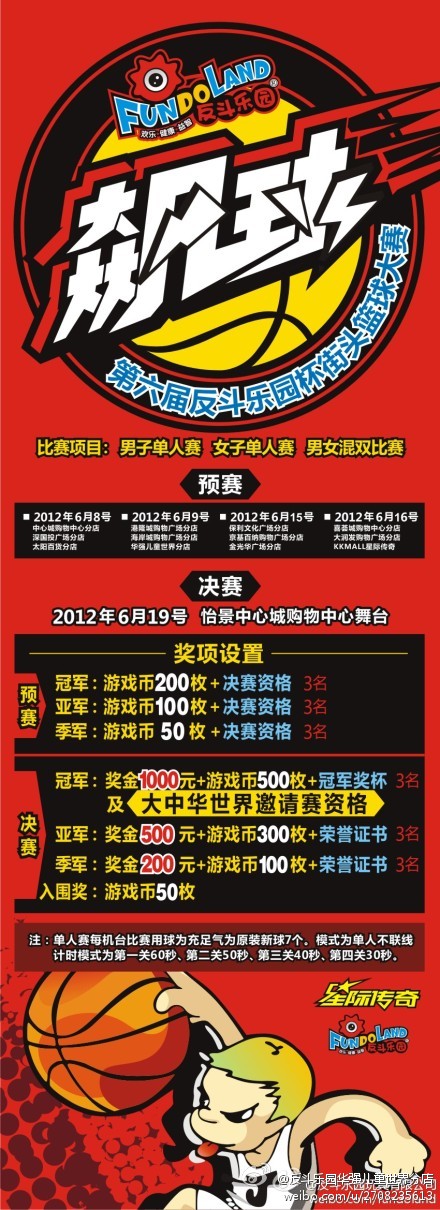 第六届反斗乐园杯街头篮球大赛开始报名了！