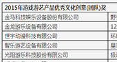 2015年游戏游艺产品优秀文化创意（团队）奖获奖名单