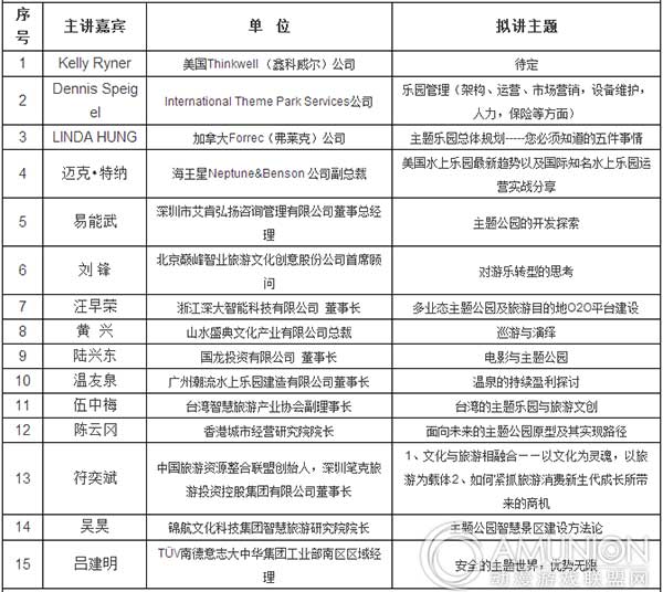 广州国际主题公园暨文化旅游产业展览会 主题公园论坛及研讨班