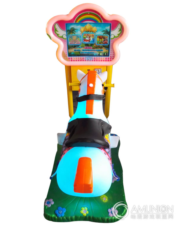 豪华型3D赛马儿童摇摆机整机正面展示图