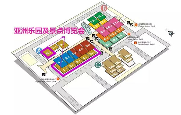 2016亚洲乐园及景点博览会(2016AAA展）分布示意图